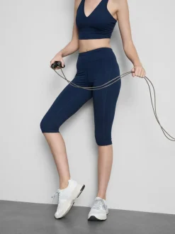 Active-Caprileggings mit hohem Bund