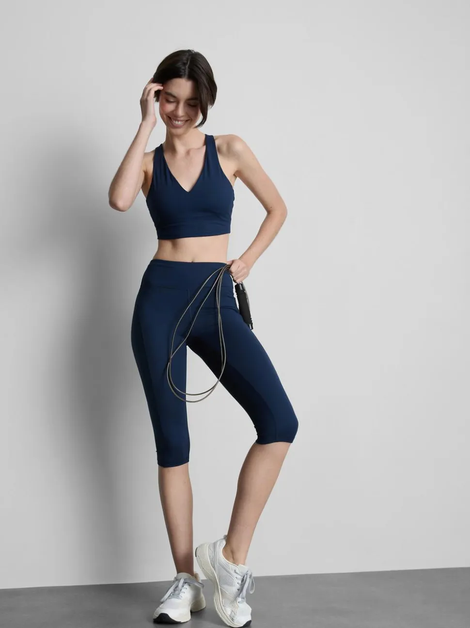Active-Caprileggings mit hohem Bund