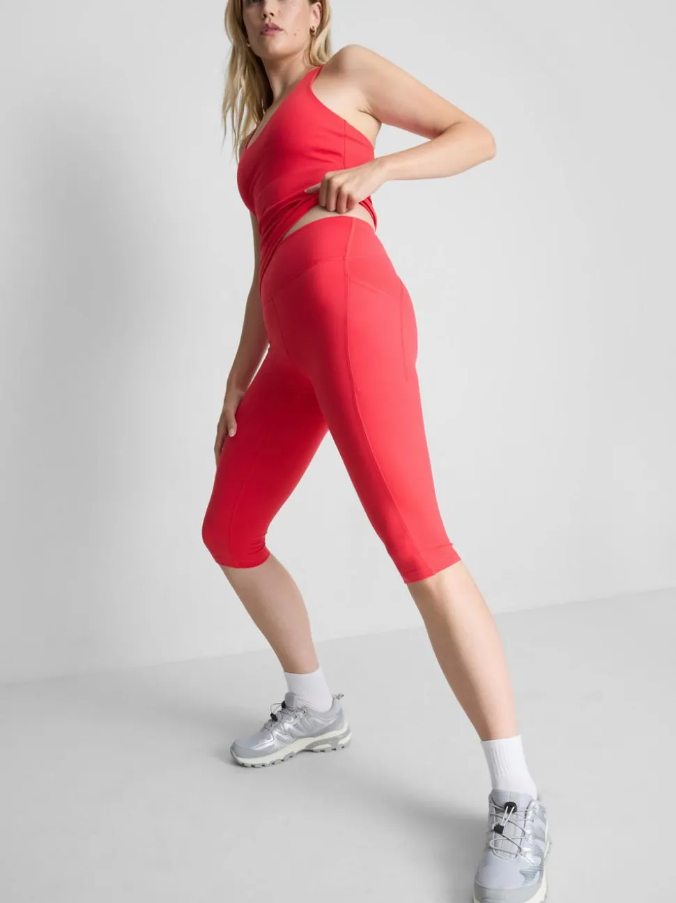 Active-Caprileggings mit hohem Bund