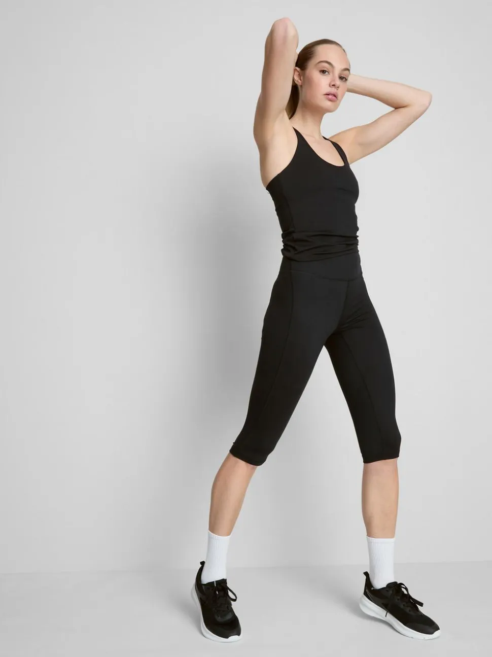 Active-Caprileggings mit hohem Bund