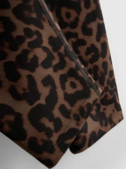 Active-Capri-Leggings mit Leopardenmuster