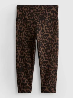 Active-Capri-Leggings mit Leopardenmuster