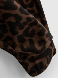 Active-Leggings mit hohem Bund und Leopardenmuster