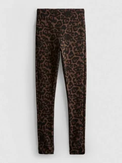 Active-Leggings mit hohem Bund und Leopardenmuster