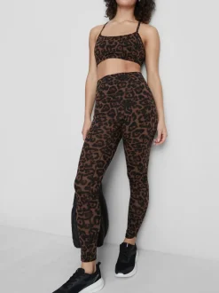 Active-Leggings mit hohem Bund und Leopardenmuster