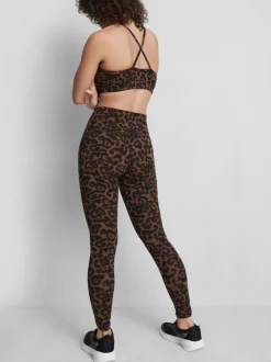 Active-Leggings mit hohem Bund und Leopardenmuster