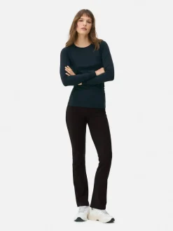 Active-Yoga-Leggings mit hohem Bund