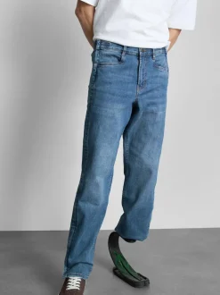 Adaptive Jeans mit geradem Bein und mittlerer Leibhöhe
