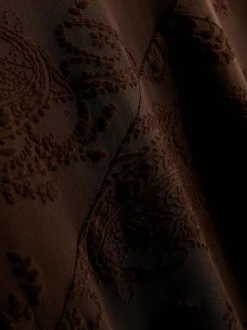 Asymmetrischer Netzstoff-Midirock mit Paisleymuster