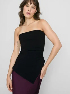 Asymmetrisches Bandeau-Top mit hohem Baumwollanteil