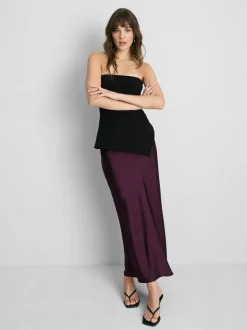 Asymmetrisches Bandeau-Top mit hohem Baumwollanteil