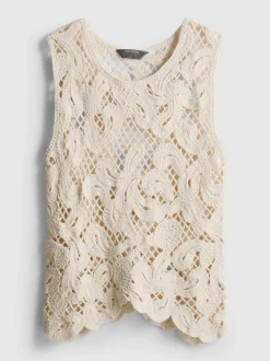 Asymmetrisches Häkeltop aus Strick