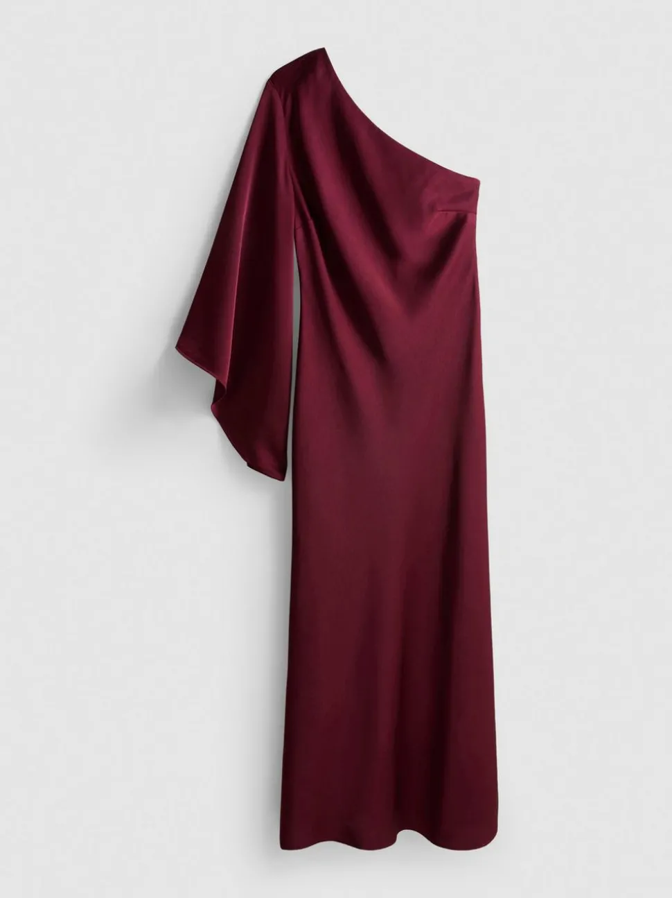 Asymmetrisches Maxikleid mit ausgestelltem Ärmel