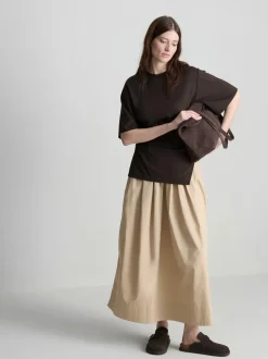 Asymmetrisches „The Edit“ T-Shirt mit Raffung