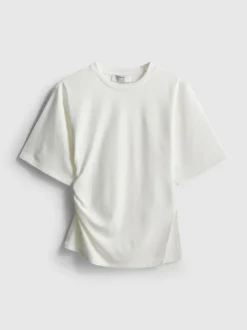 Asymmetrisches „The Edit“ T-Shirt mit Raffung