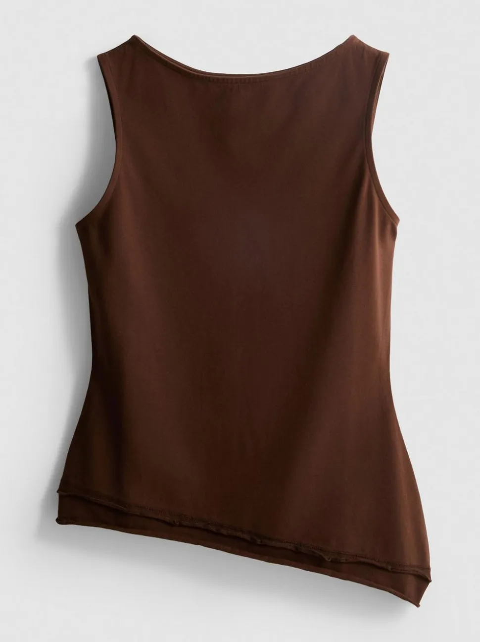Asymmetrisches Top mit gekräuseltem Saum
