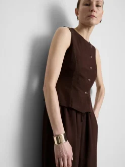 Asymmetrische Weste aus Baumwollmischung