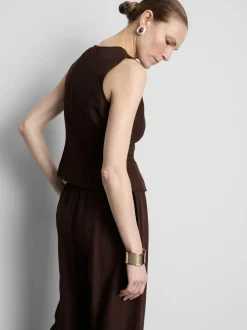 Asymmetrische Weste aus Baumwollmischung