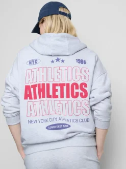 Athletics-Hoodie aus Baumwollmischung mit Reißverschluss
