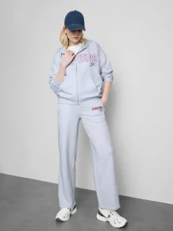 Athletics-Hoodie aus Baumwollmischung mit Reißverschluss