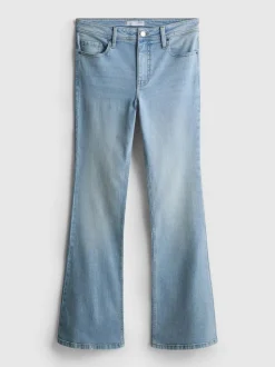 Ausgestellte Denim-Jeans mit mittelhohem Bund