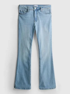 Ausgestellte Jeans aus Baumwoll-Denim mit mittlerer Leibhöhe