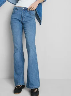 Ausgestellte Jeans aus Baumwoll-Denim mit mittlerer Leibhöhe