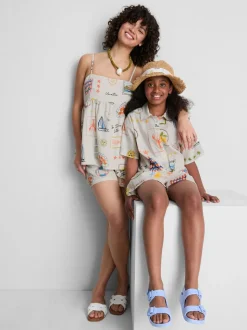 Babydoll-Trägertop mit Print