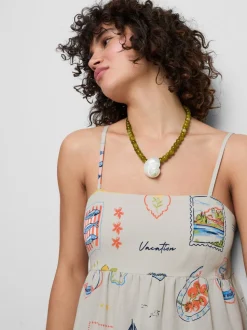 Babydoll-Trägertop mit Print