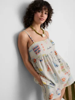 Babydoll-Trägertop mit Print