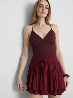 Babydoll-Trägertop mit V-Ausschnitt