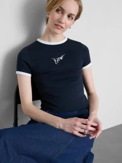 Baby Tee aus Baumwolle mit Grafik