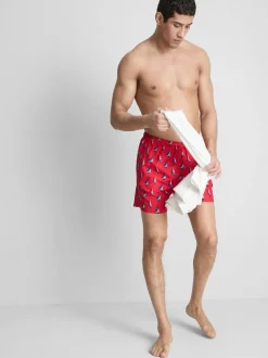 Badeshorts mit Segelbootmuster