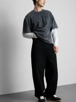 Baggy-Jeans mit mittlerer Leibhöhe