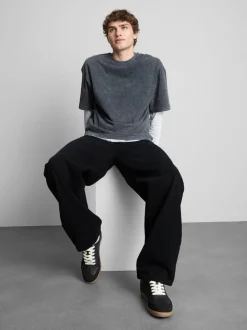 Baggy-Jeans mit mittlerer Leibhöhe