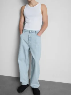 Baggy-Jeans mit mittlerer Leibhöhe