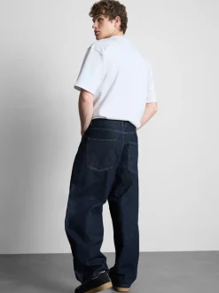 Baggy-Jeans mit mittlerer Leibhöhe
