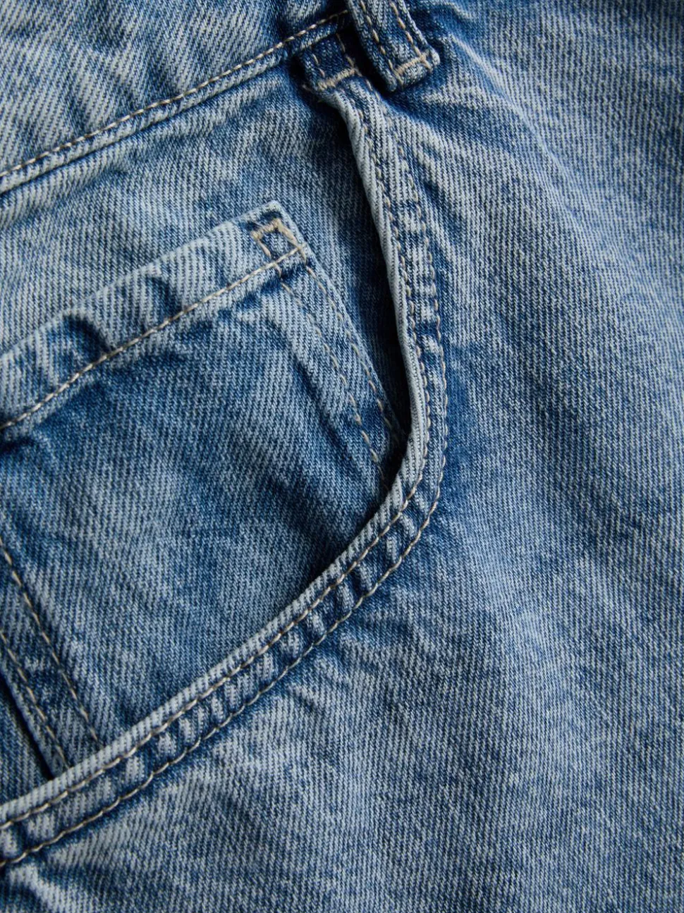 Baggy-Jeans mit mittlerer Leibhöhe