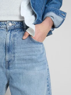 Baggy-Jeans mit mittlerer Leibhöhe