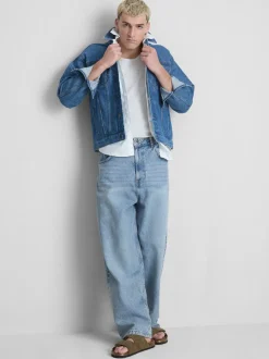 Baggy-Jeans mit mittlerer Leibhöhe