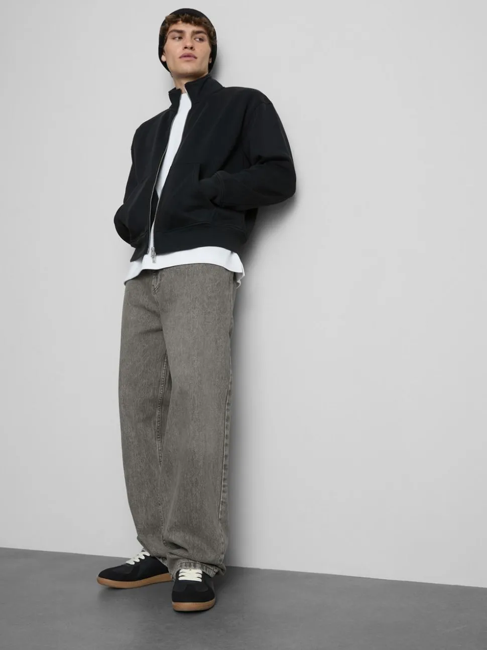 Baggy-Jeans mit mittlerer Leibhöhe