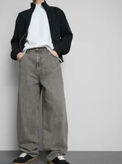 Baggy-Jeans mit mittlerer Leibhöhe