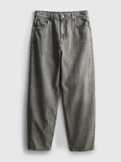 Baggy-Jeans mit mittlerer Leibhöhe