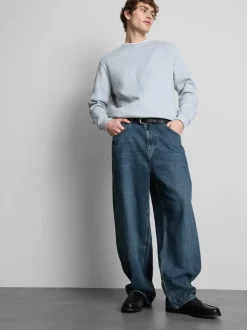 Baggy-Jeans mit mittlerer Leibhöhe