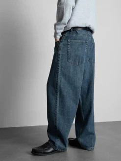 Baggy-Jeans mit mittlerer Leibhöhe