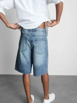 Baggy-Jeansshorts mit mittlerer Leibhöhe