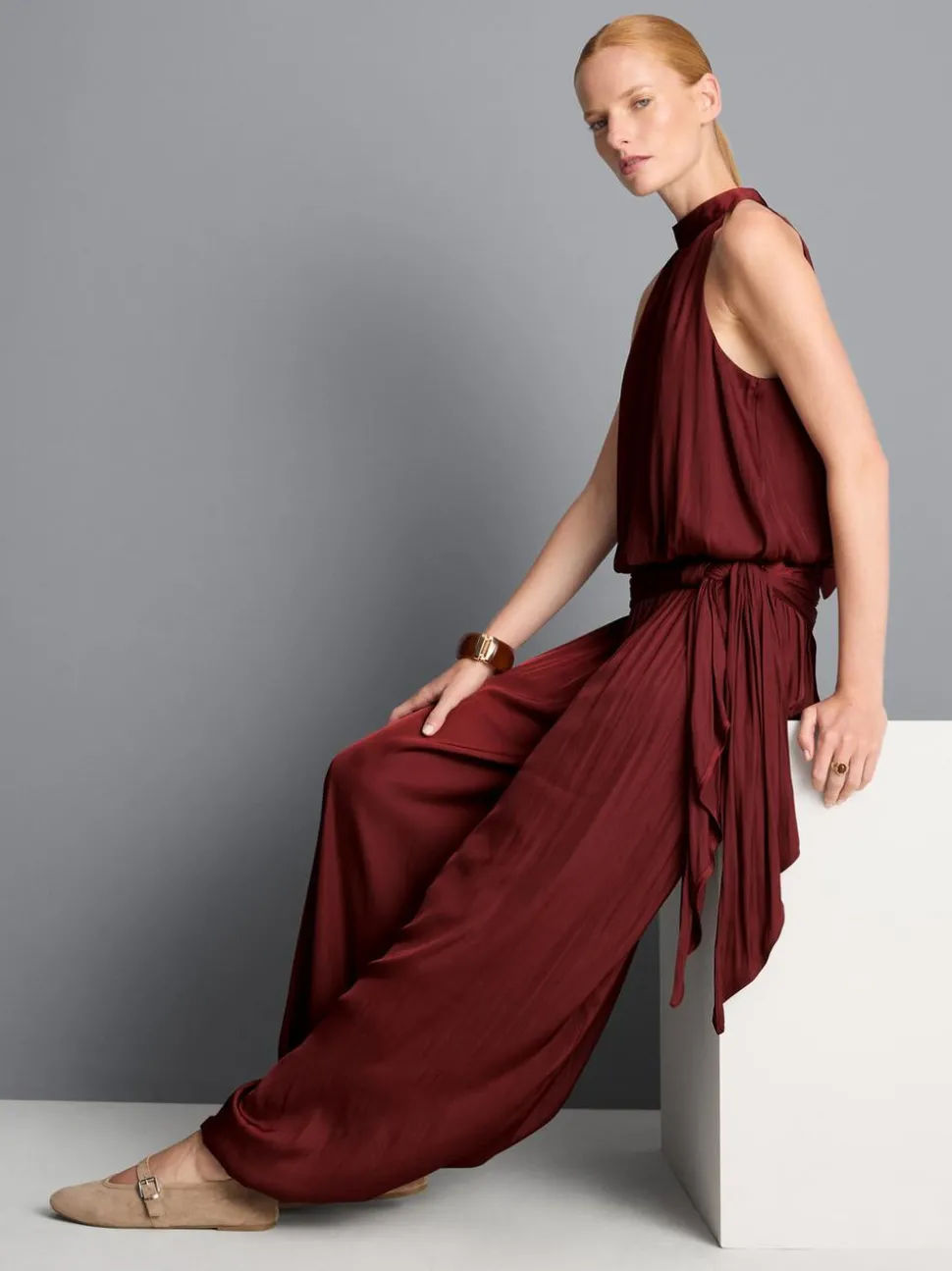Ballonhose mit drapierter Taille