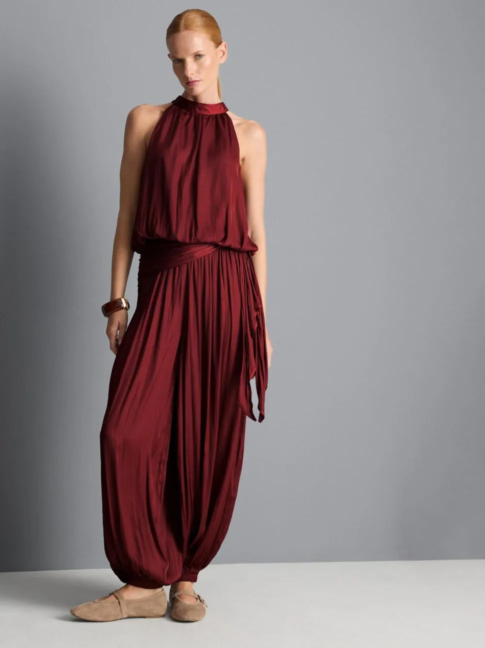 Ballonhose mit drapierter Taille