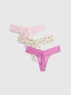 Bandeau-Tangas aus Spitze, 3er-Pack