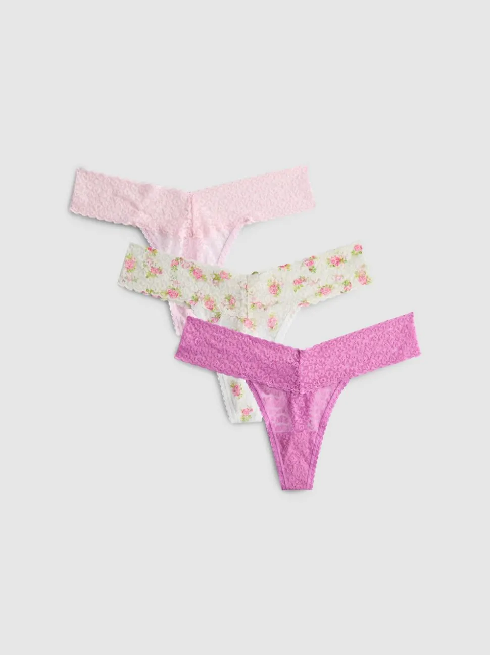 Bandeau-Tangas aus Spitze, 3er-Pack